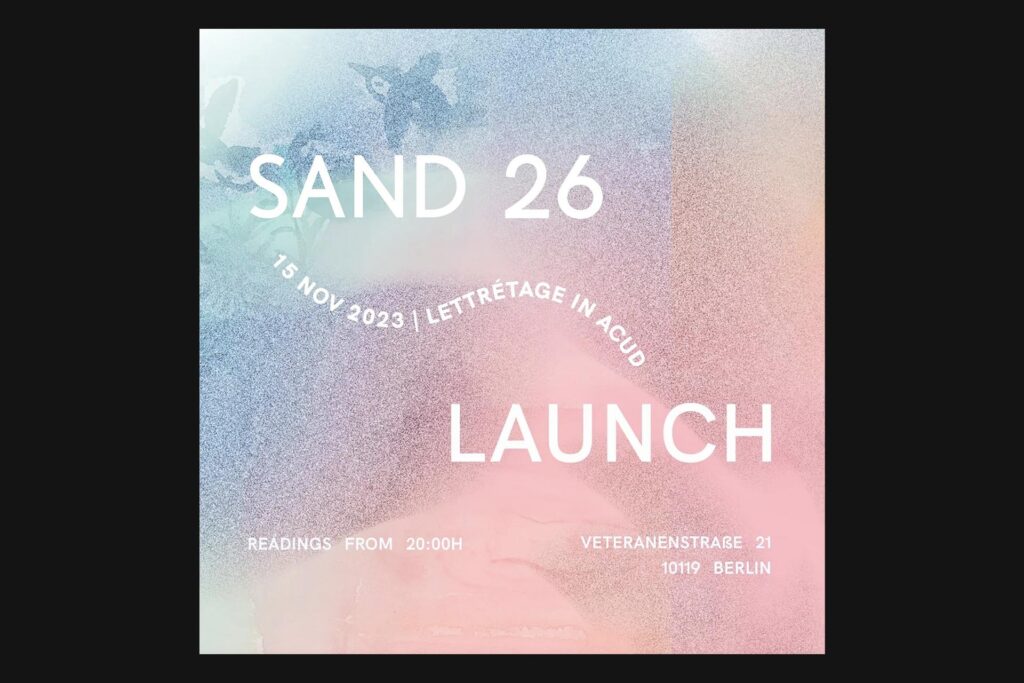 SAND journal issue 26 gets Berlin November launch - Overleaf