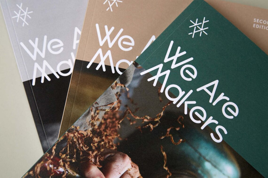 Three editions of We Are Makers magazine shown together