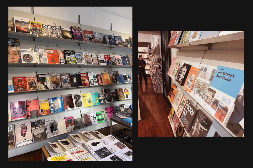 Rova Editions magazine and book shop inside photos