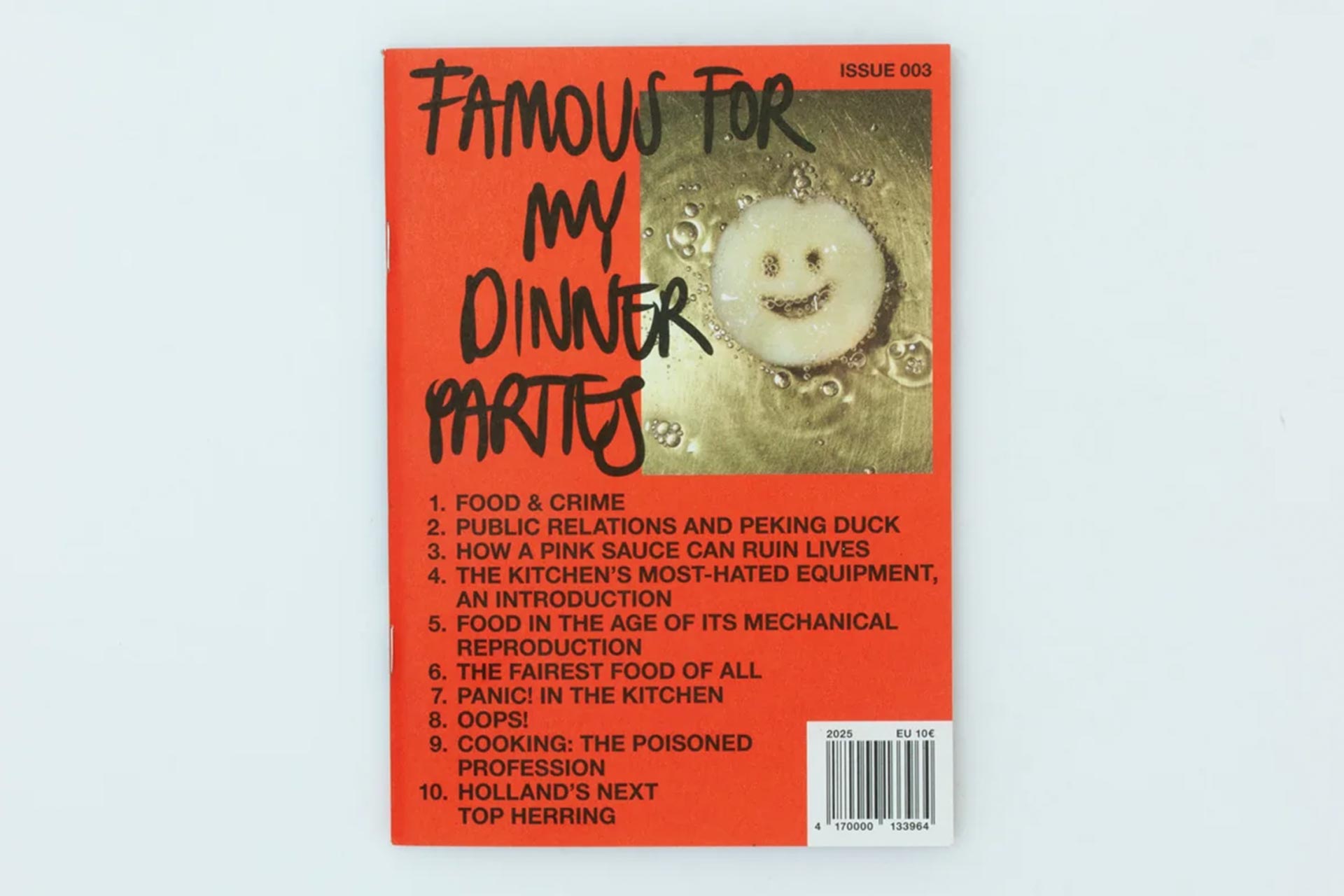 Famous for my dinner parties magazine front cover.