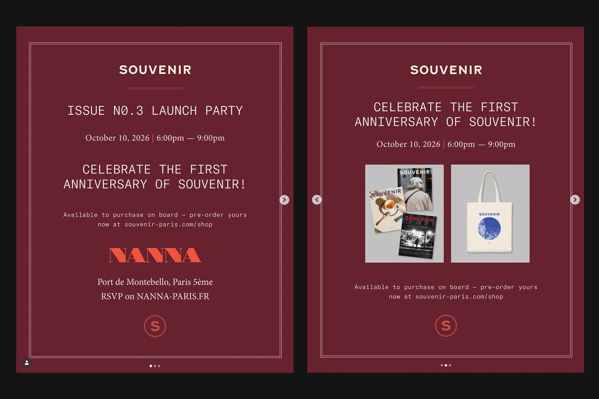 Souvenir issue 3 launch party poster