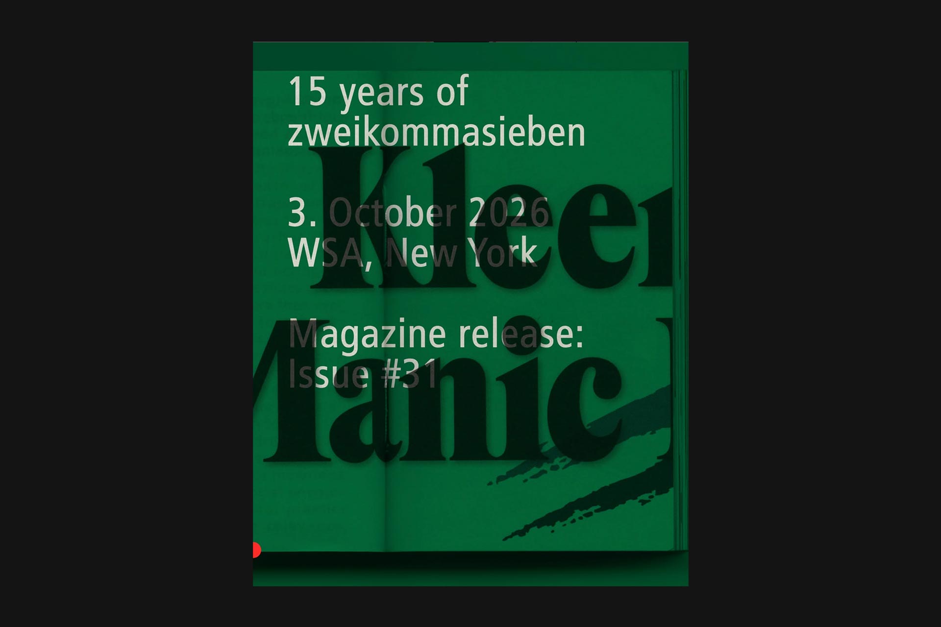 Zweikommasieben issue 31 launch poster